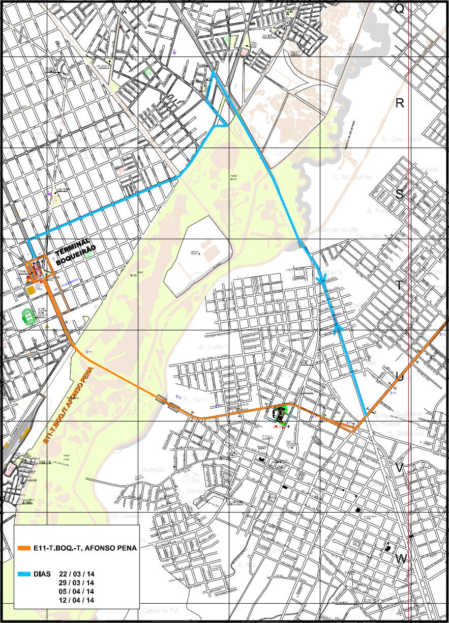 E11 - T.Boq./T.Afonso Pena - desvio de itinerário