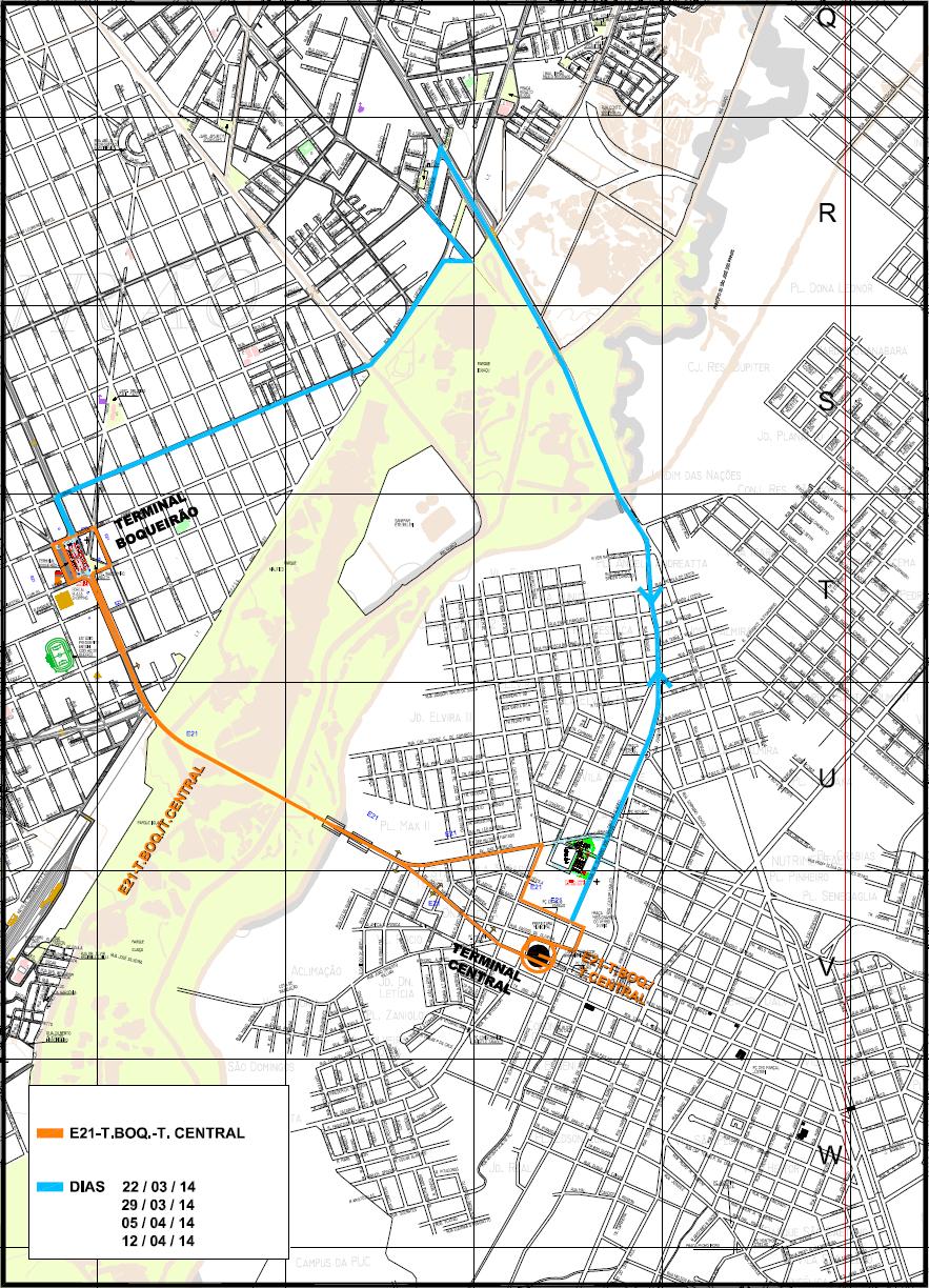 E21 - T.Boq./T.Central - desvio de itinerário
