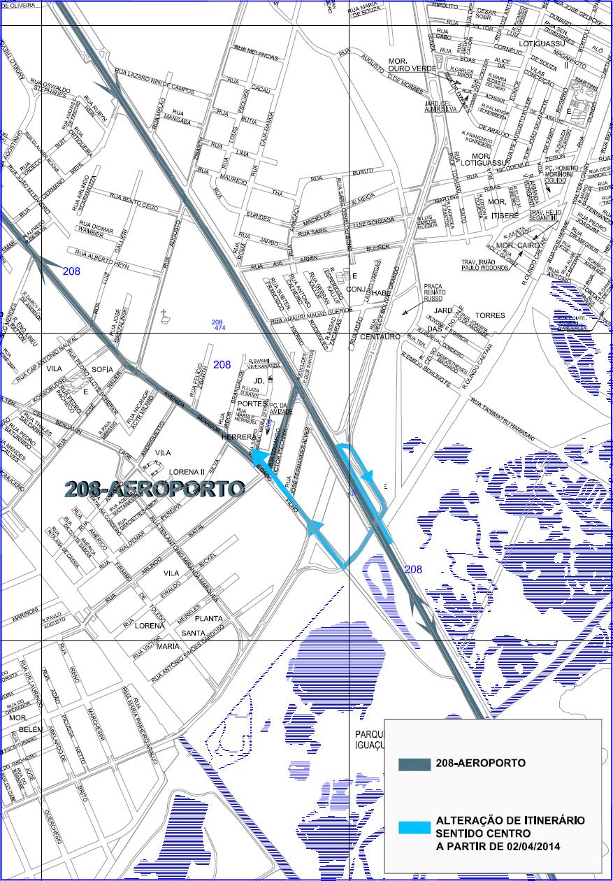 208 - Aeroporto - alteração de itinerário