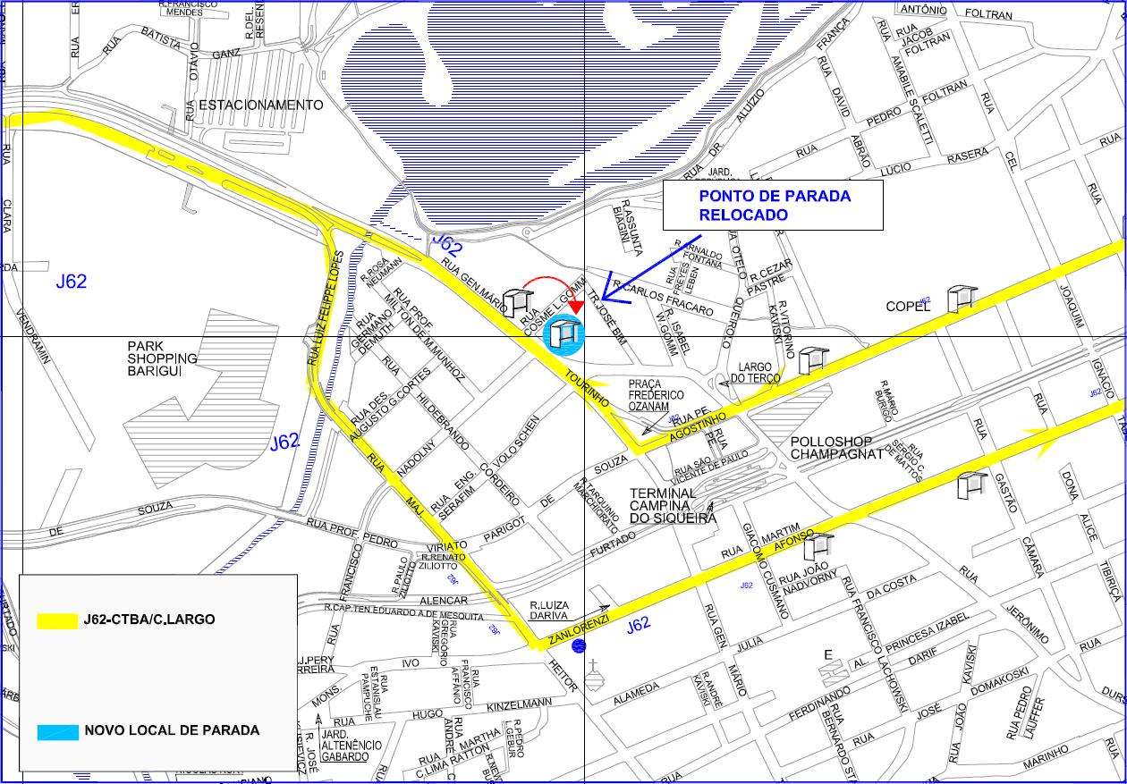 J62 - Ctba/Campo Largo - relocação de ponto de parada