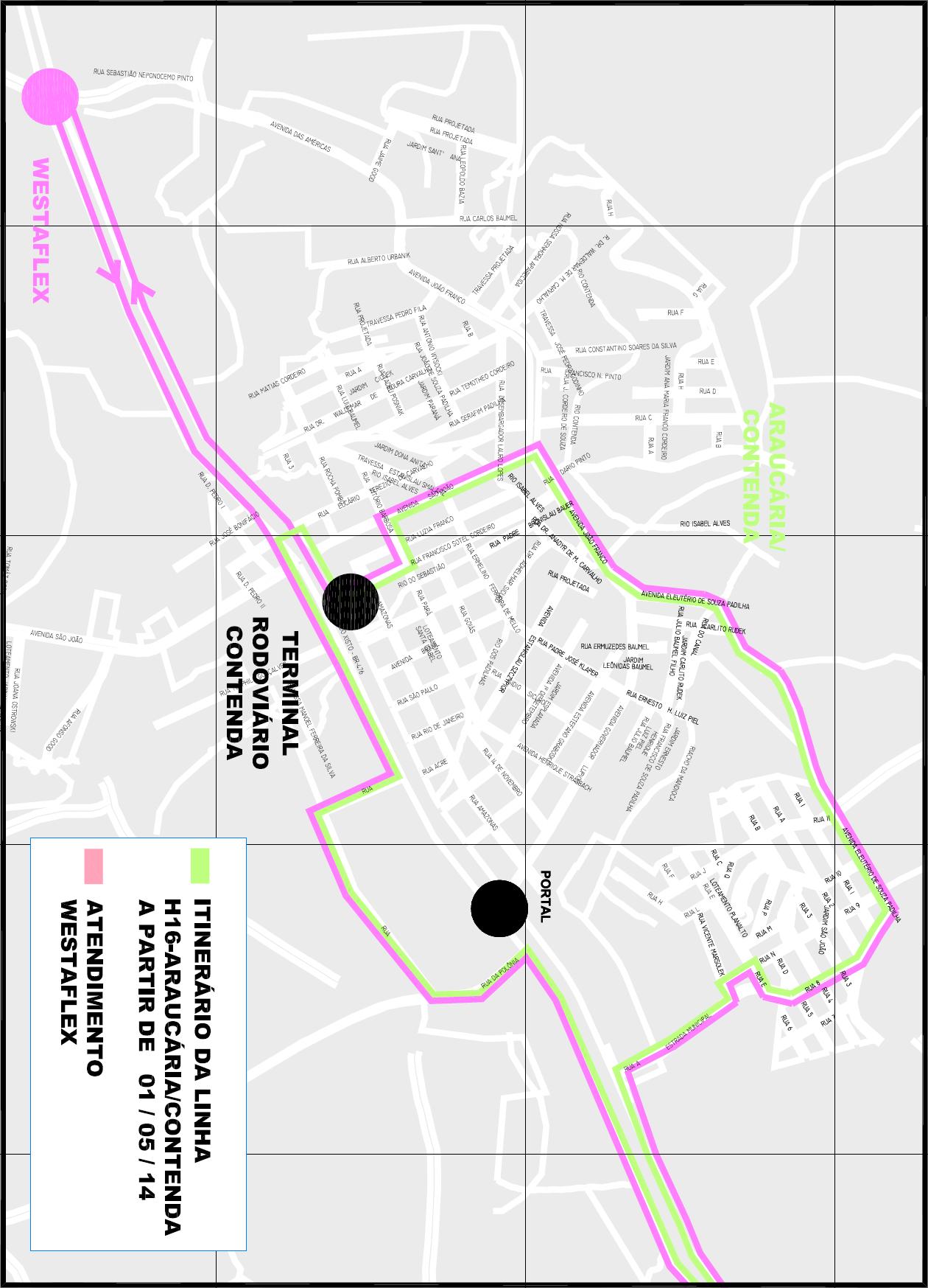 H16 - Araucária/Contenda - alteração de itinerário 