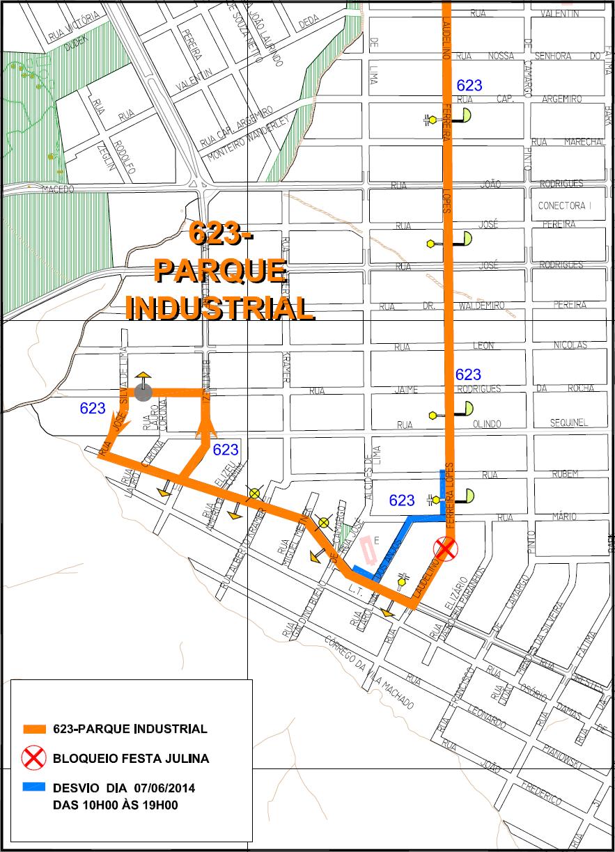 623 - Parque Industrial - desvio de itinerário 