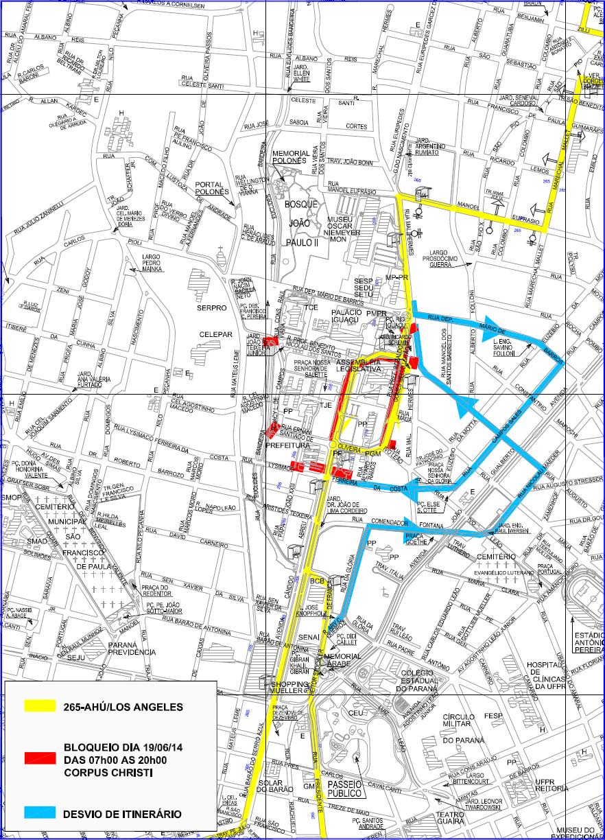 265 - Ahú/Los Angeles - desvio de itinerário - Evento Corpus Christi