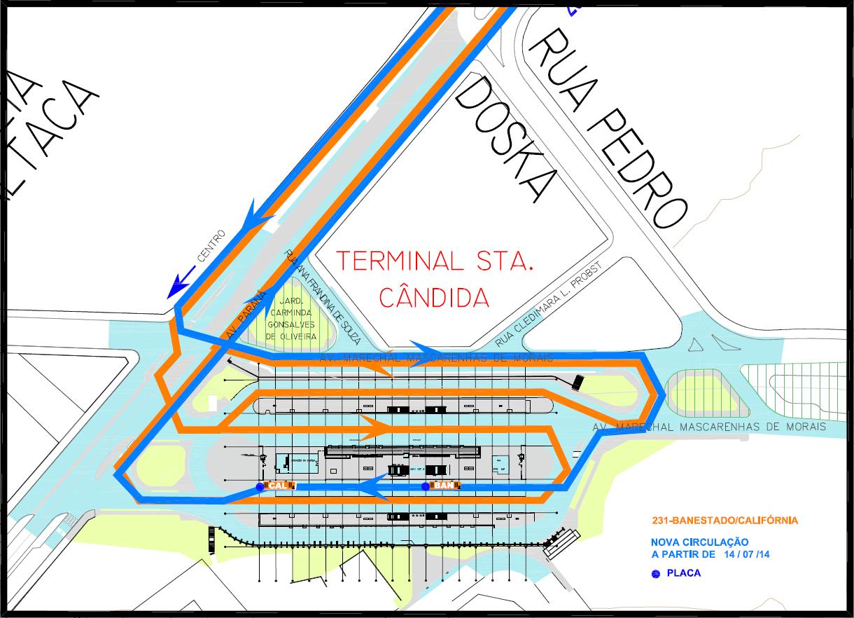 231 - Banestado/Califórnia - alteração de parada no Term.Sta.Cândida