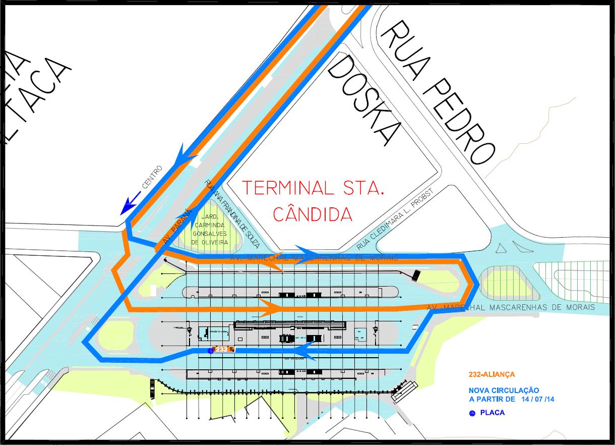 232 - Aliança - alteração de parada no Term.Sta.Cândida
