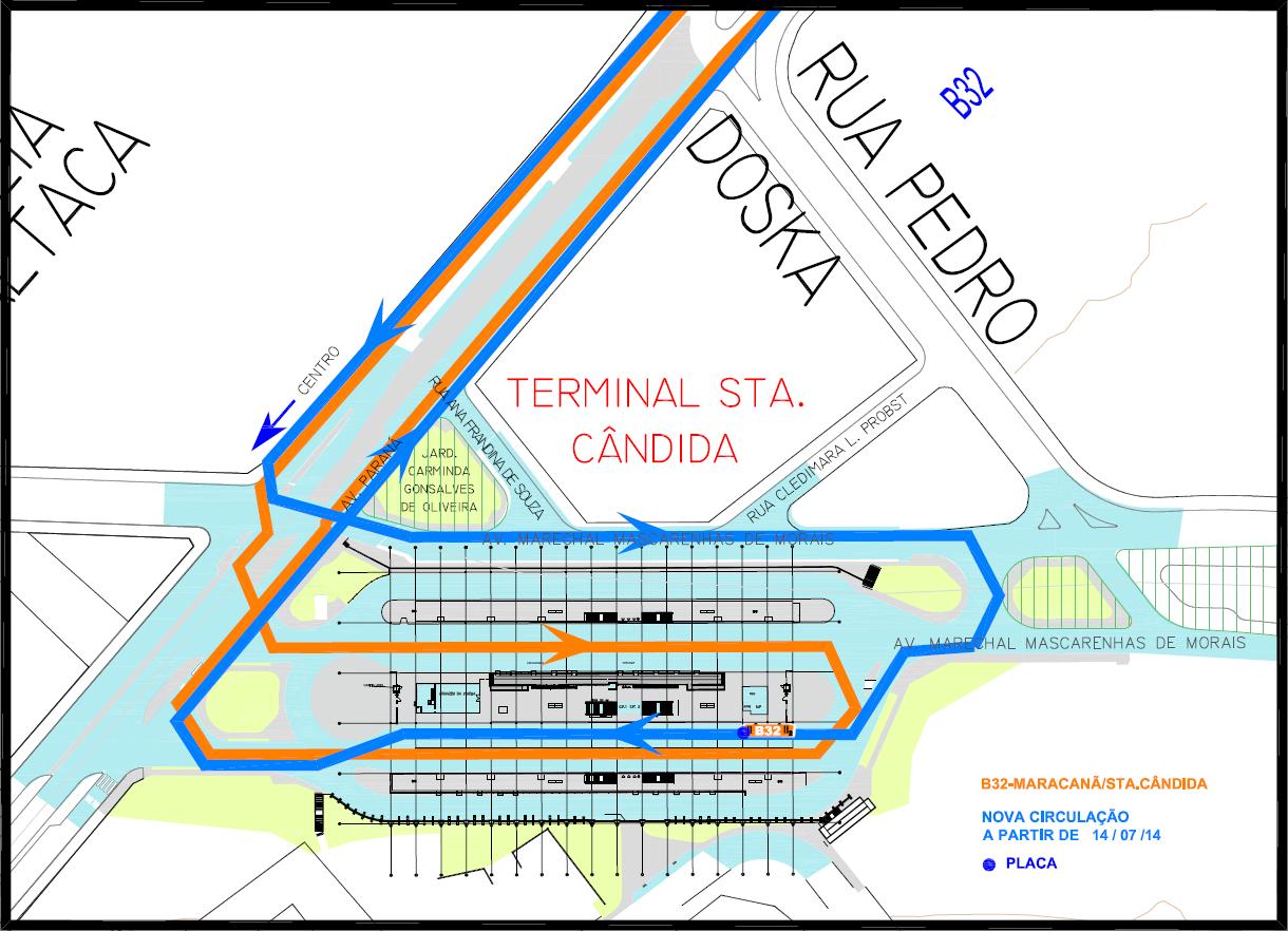 B32 - Maracanã/Sta.Cândida (Booster) - alteração de parada no Term.Sta.Cândida