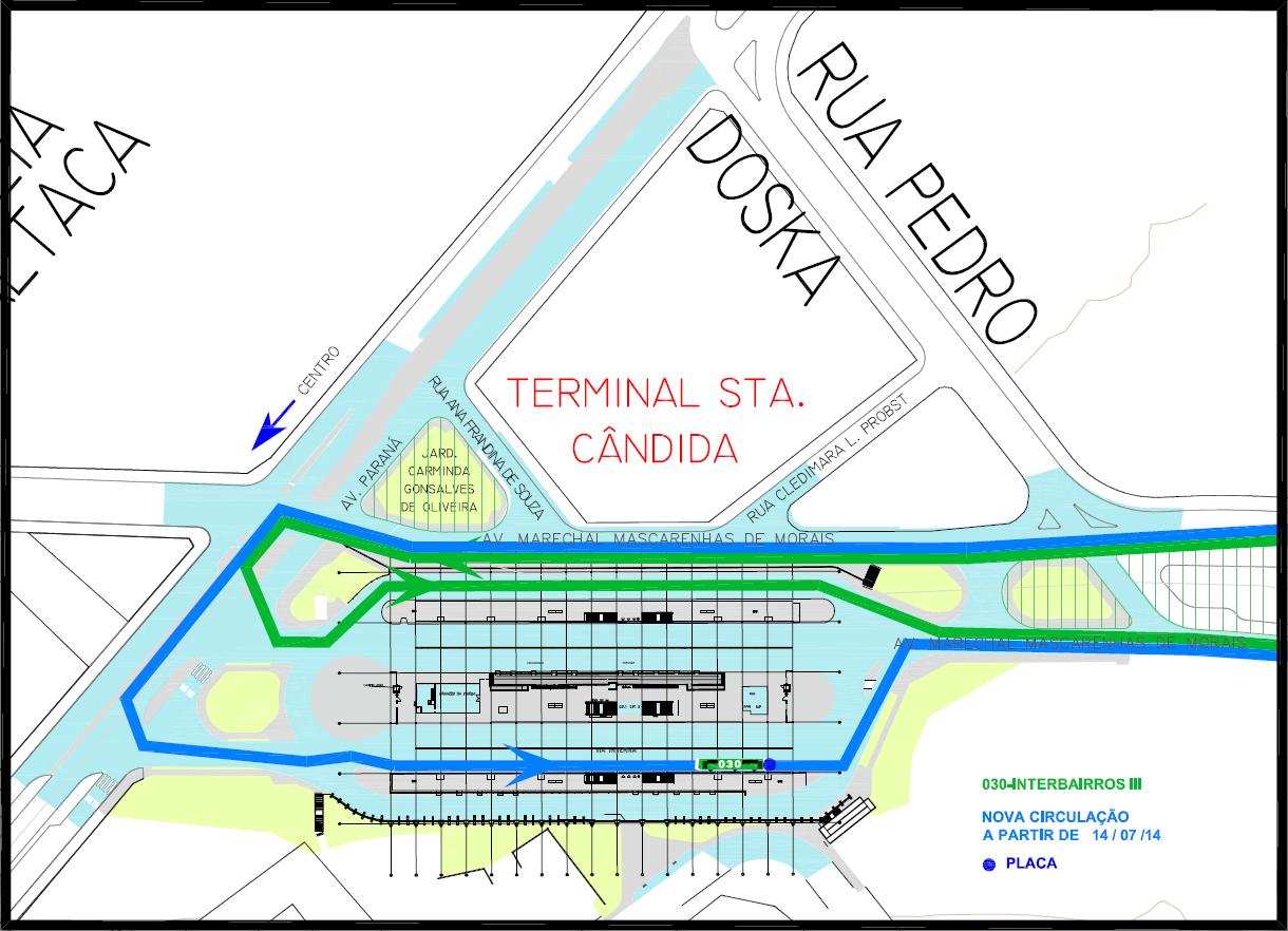 030 - Interbairros III - alteração de parada no Term.Sta.Cândida