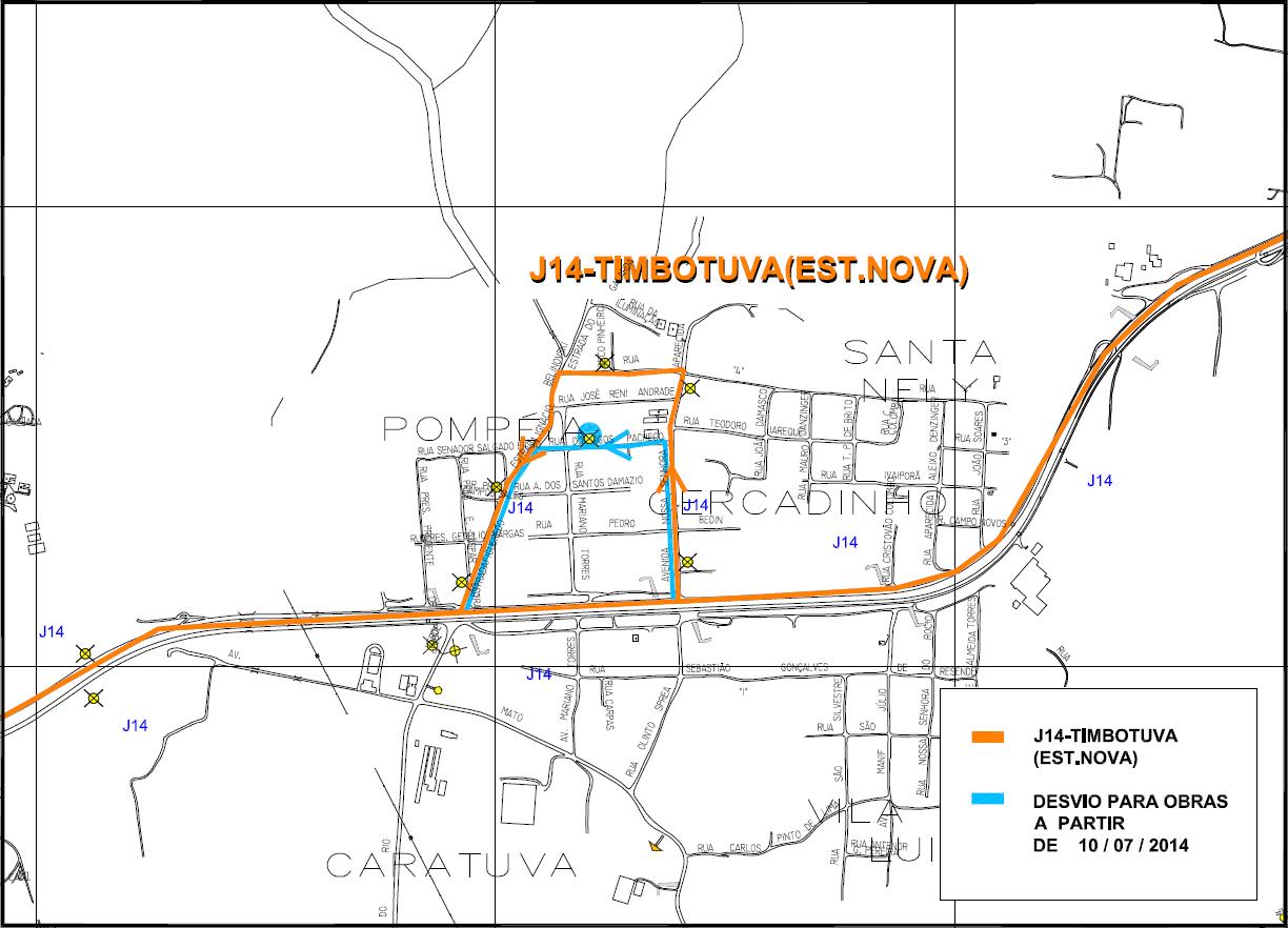 J14 - Timbotuva (Estrada Nova) - desvio de itinerário 