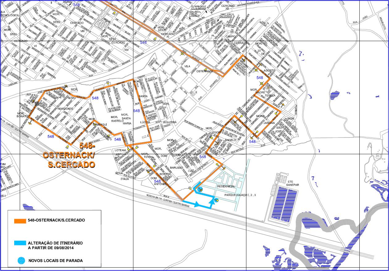 548 - Osternack/S.Cercado - alteração de itinerário
