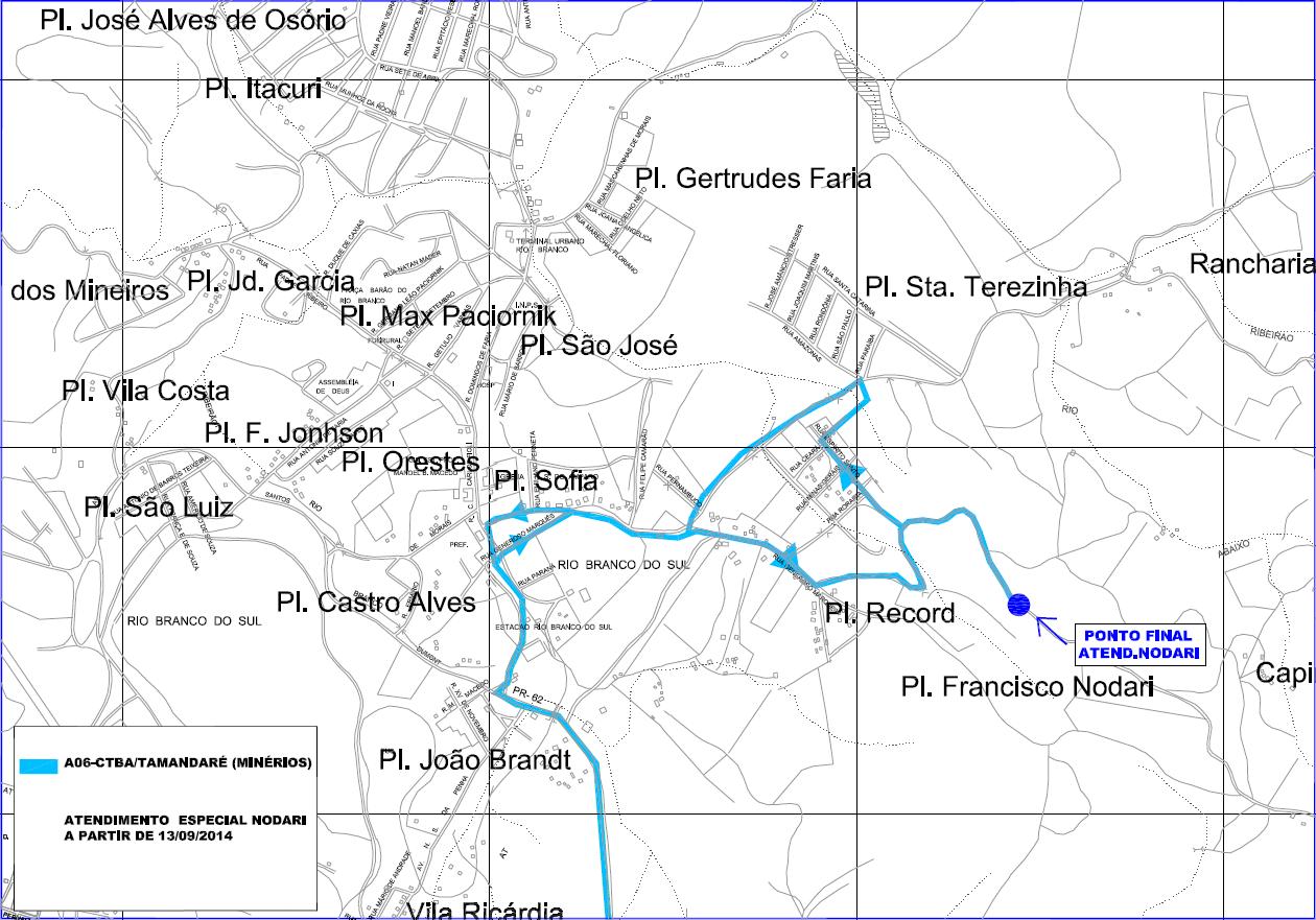A06 - Ctba/Tamandaré (Minérios) - extensão de itinerário  