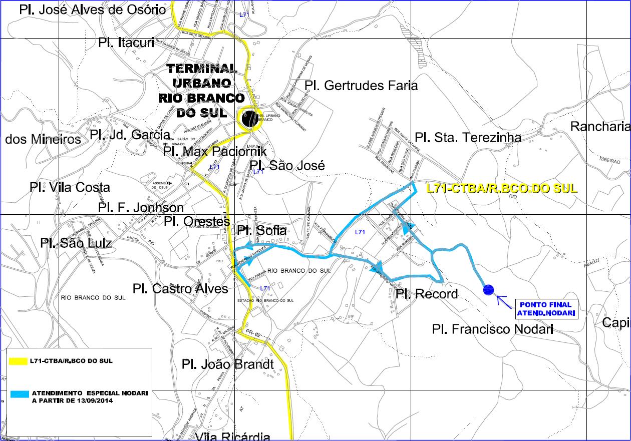 L71 - Ctba/R.Bco do Sul - extensão de itinerário 