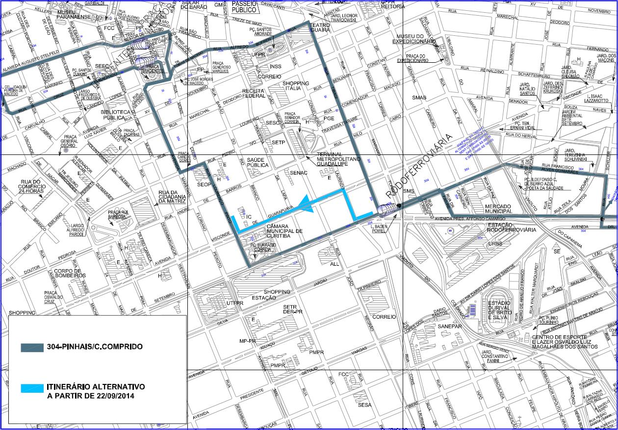 304 - Pinhais/Campo Comprido - itinerário alternativo