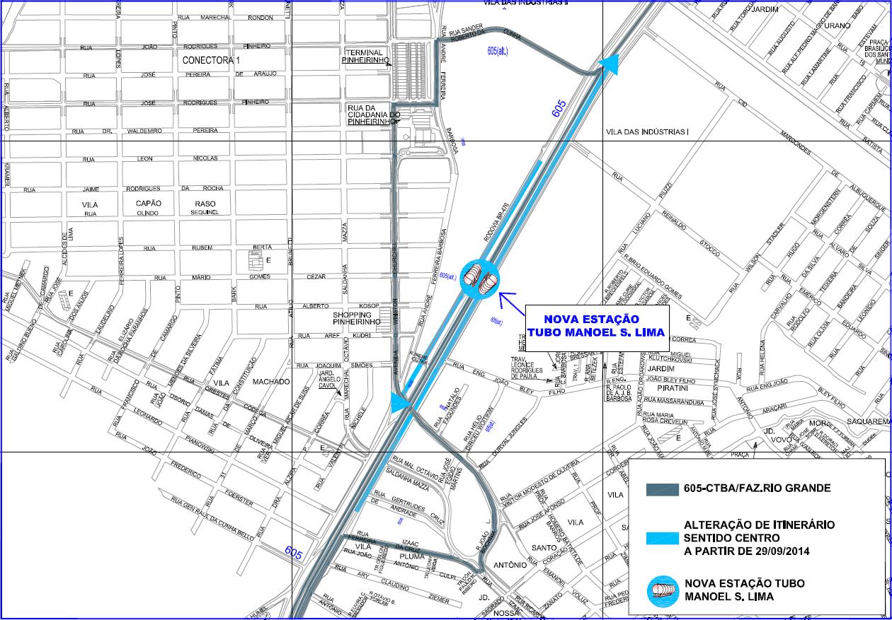 605 - Ctba/Faz.Rio Grande - alteração de itinerário 