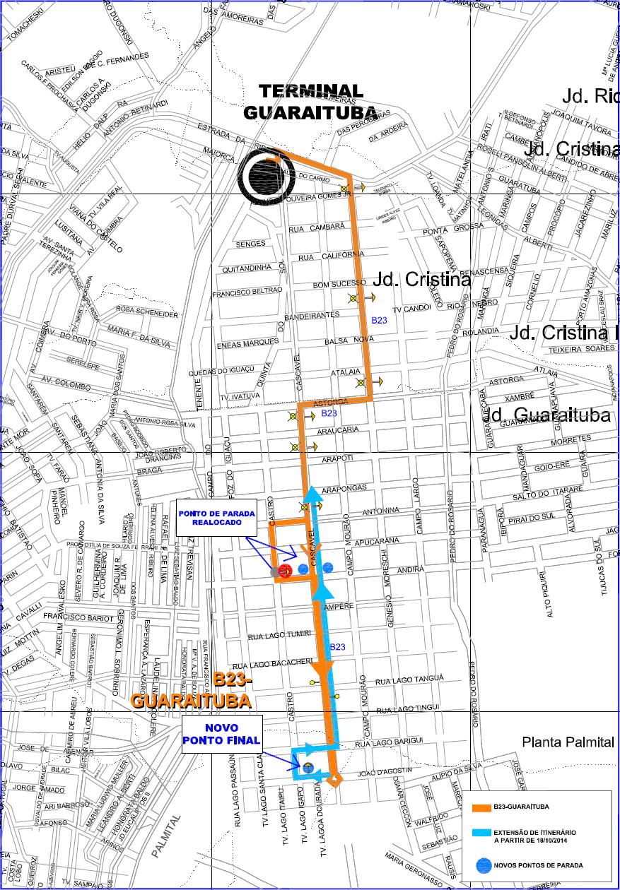 B23 - Guaraituba - extensão e alteração de itinerário