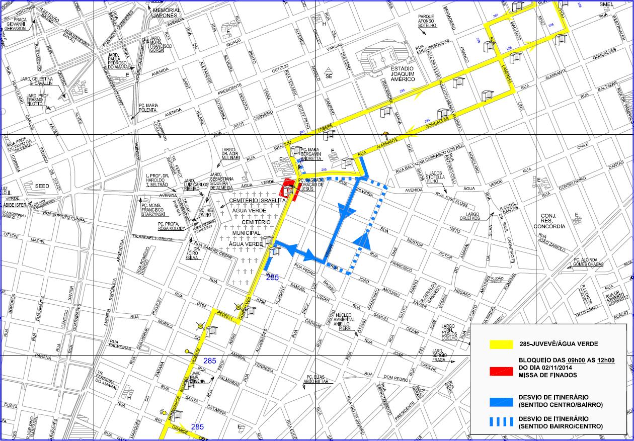 285 - Juvevê/Água Verde - itinerário desviado - Finados