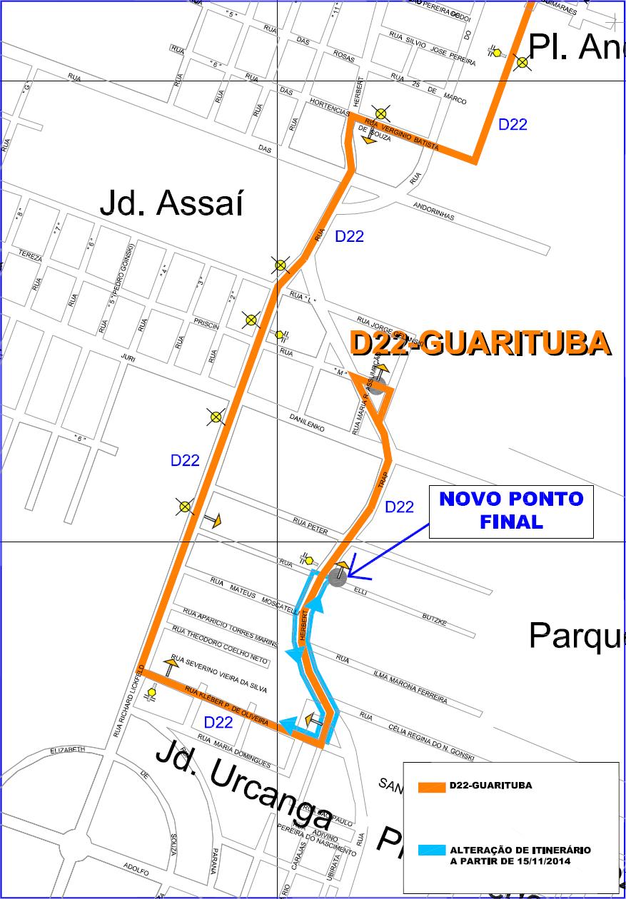 D22 - Guarituba - alteração de itinerário