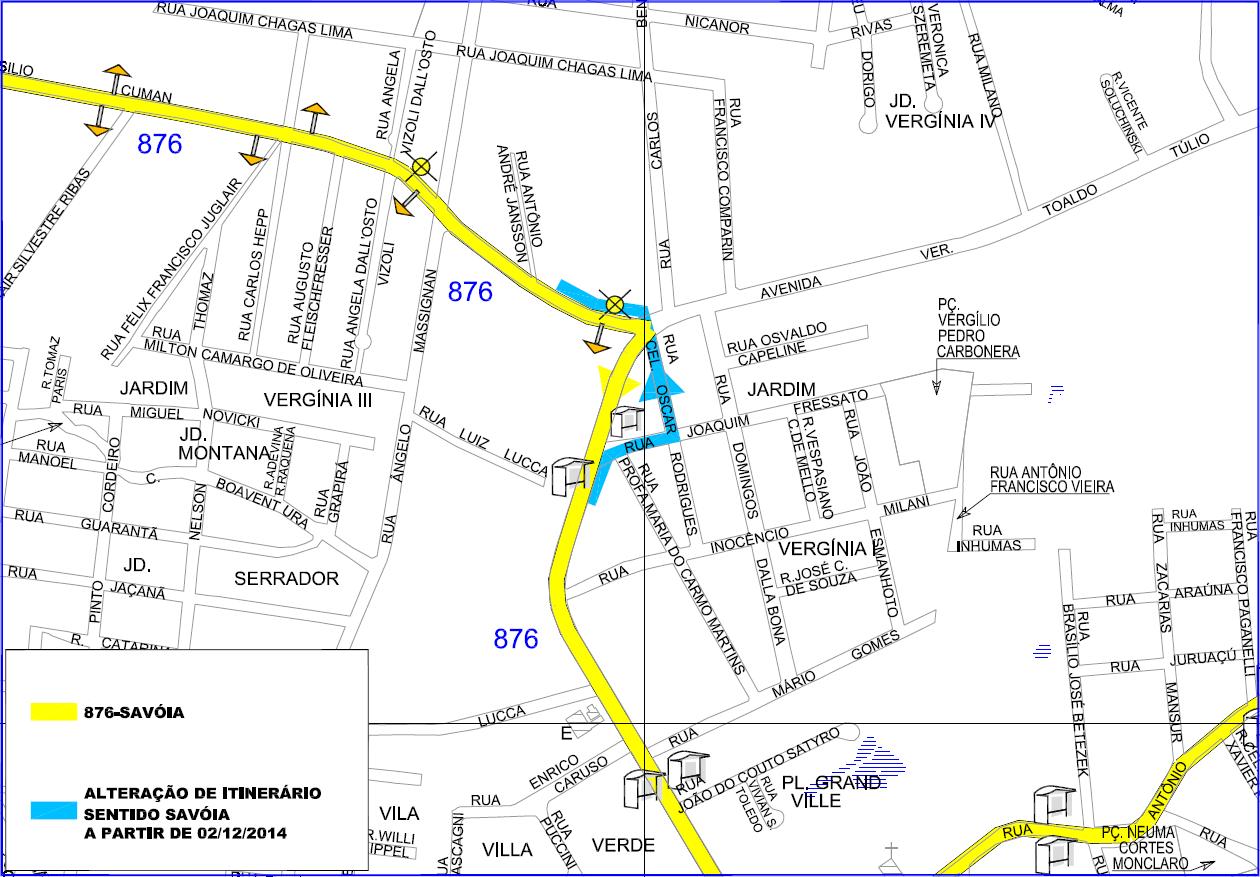 876 - Savóia - alteração de itinerário 