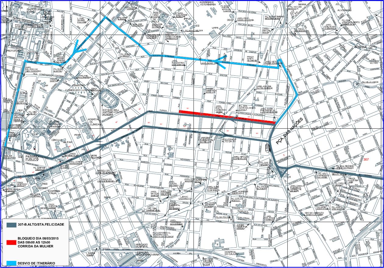 307 - B.Alto / Sta.Felicidade - itinerário desviado
