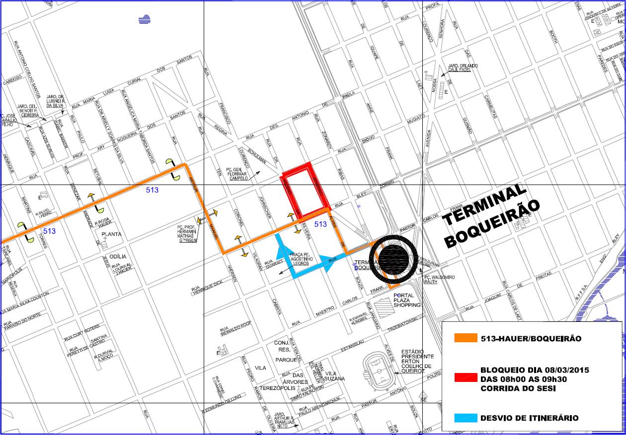 513 - Hauer / Boqueirão - itinerário desviado 