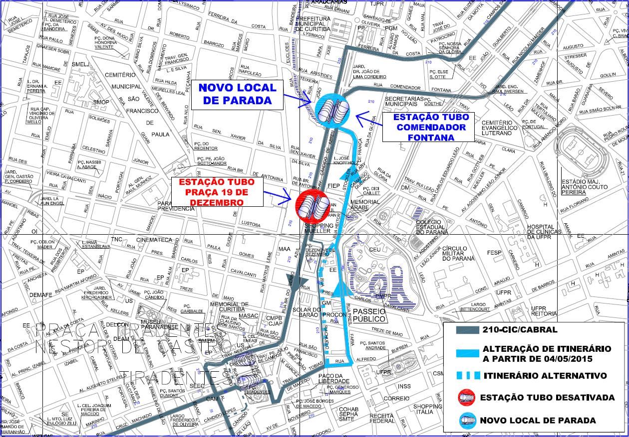 210 - CIC / Cabral - alteração de itinerário