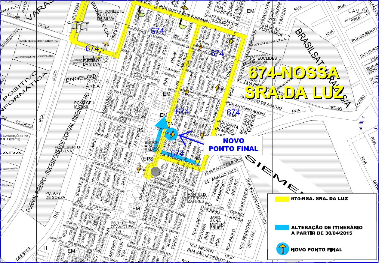 674 - Nossa Sra. da Luz - alteração de itinerário e ponto de parada