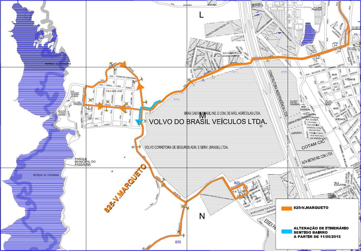 825 - V. Marqueto - alteração de itinerário
