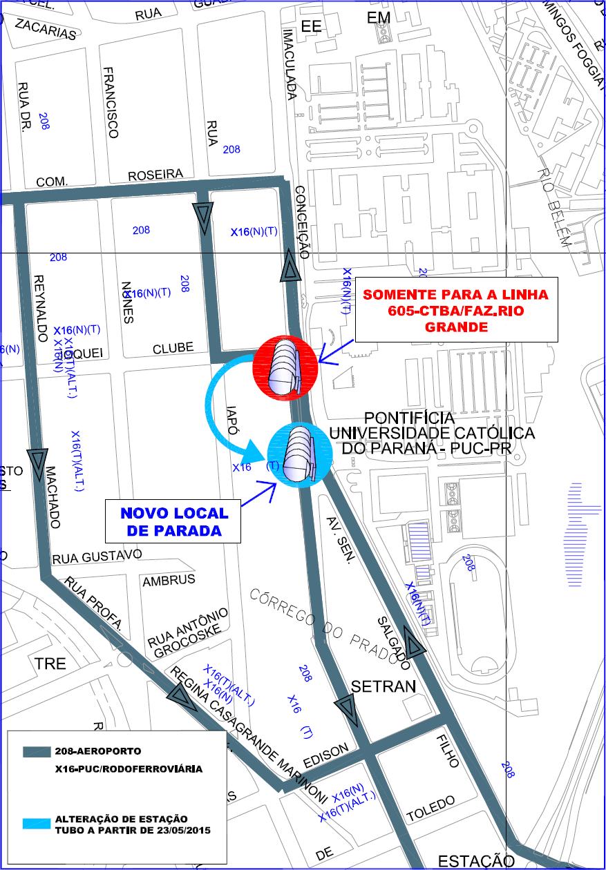 208 - Aeroporto e X16 - PUC/Rodoferrovária - nova estação tubo embarque e desembarque