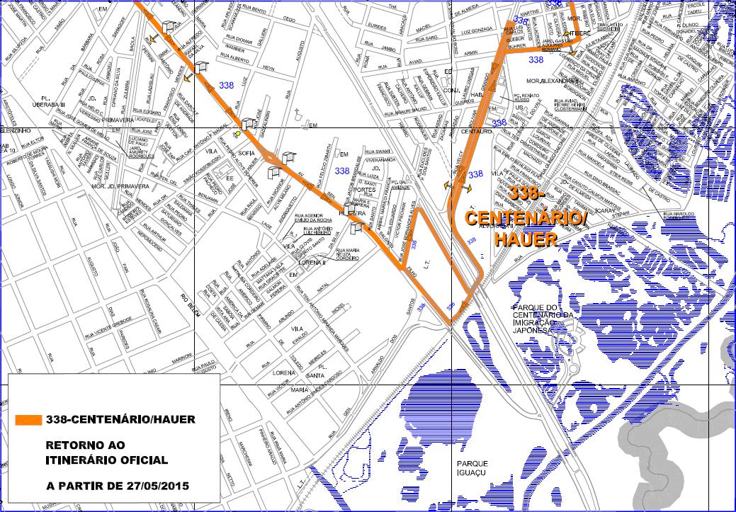 338 - Centenário/Hauer - retorno itinerário oficial