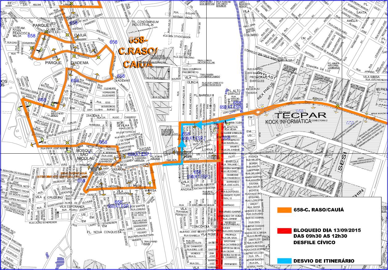 658 - C.Raso/Caiuá - desvio de itinerário 