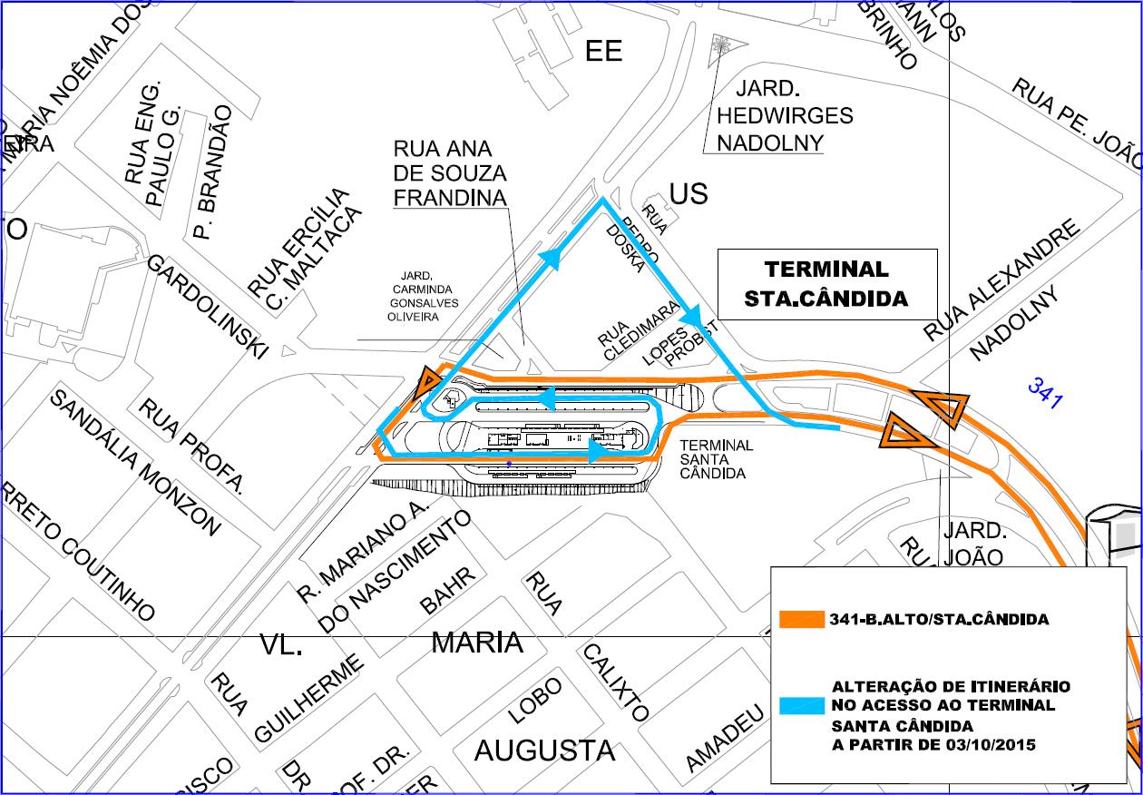 341 - B.Alto/Sta.Cândida - Alteração de Itinerário 