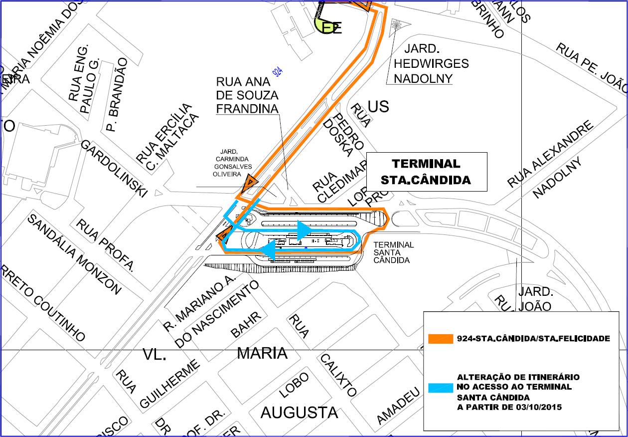 924 - Sta.Felicidade/Sta.Cândida - alteração de itinerário