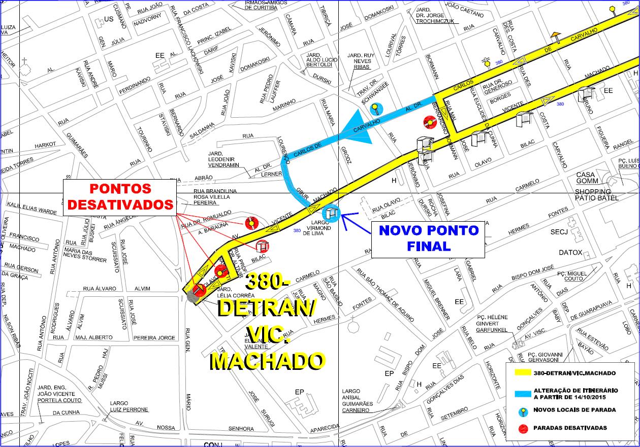 380 - Detran/V.Machado - itinerário seccionado