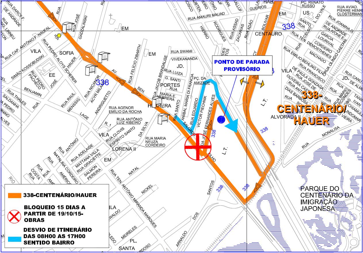 338 - Centenário/Hauer - desvio de itinerário