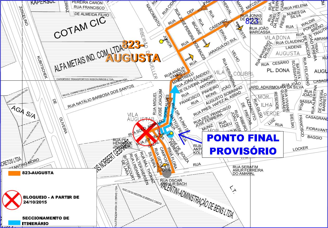 823 - Augusta - itinerário seccionado