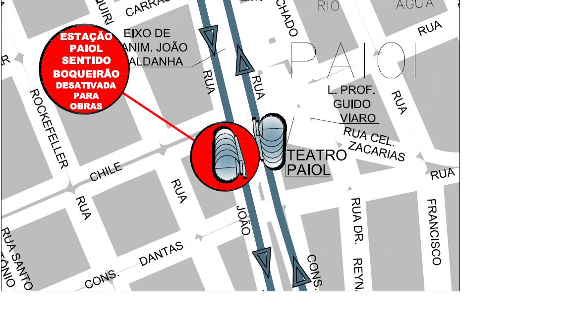 Desativação da Estação Tubo PAIOL para manutenção - 27/10