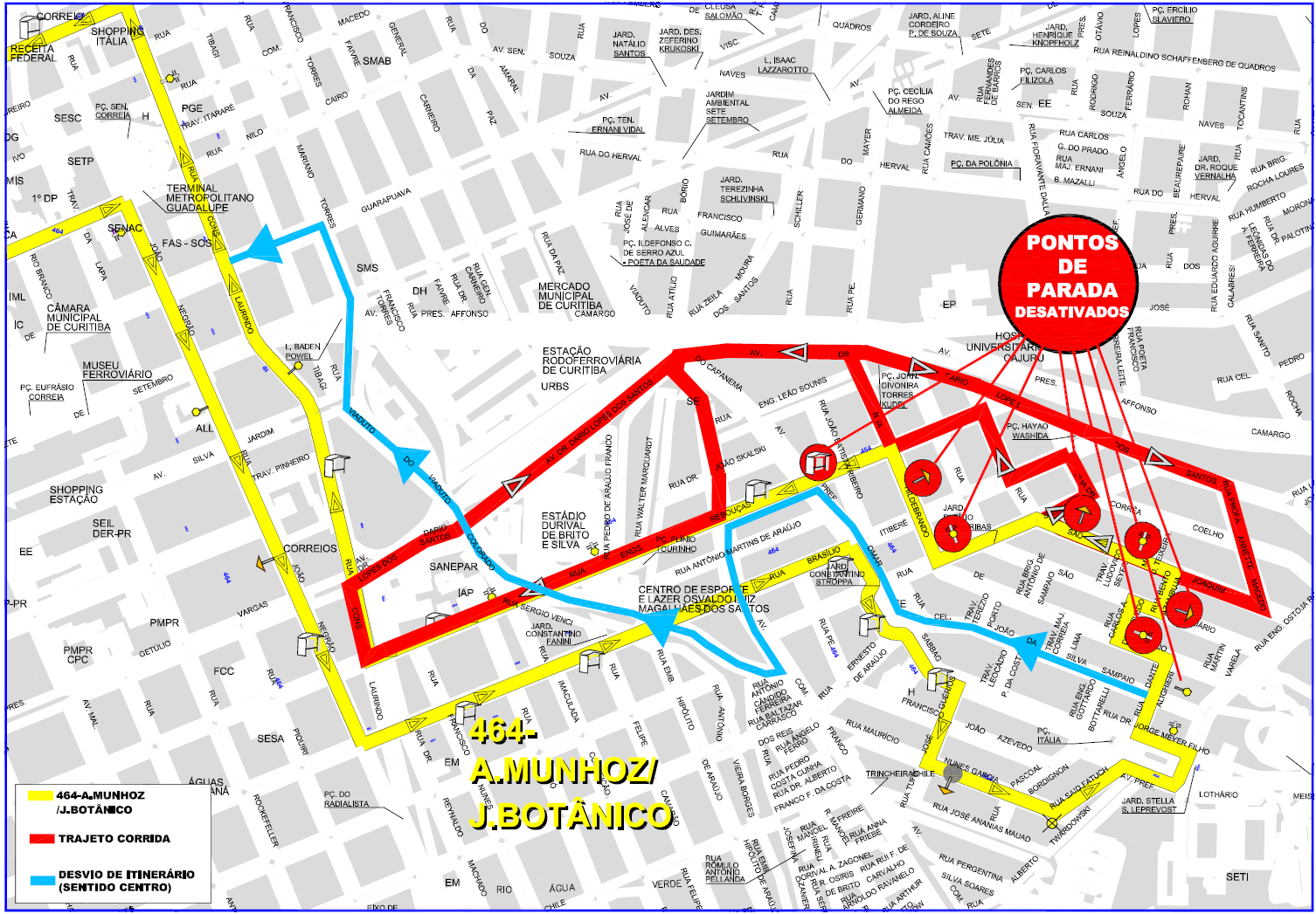 Linha 464A.MUNHOZ/JD.BOTÂNICO - desvio de itinerário Corrida Run The Change - dia 06/11