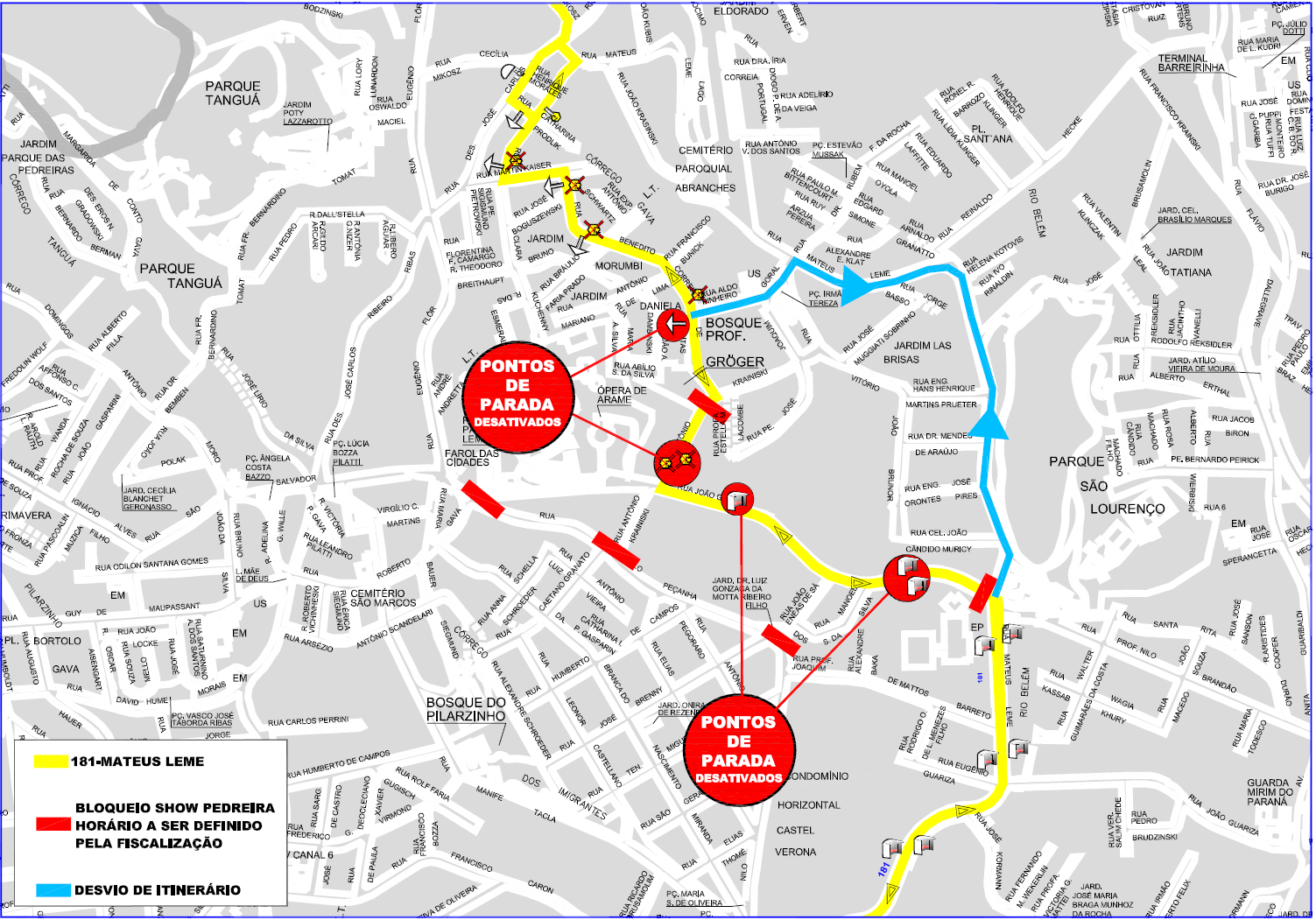 Linha 181-MATEUS LEME - desvio de itinerário - Show Artic Monkeys