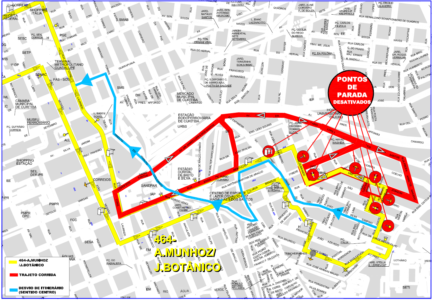 Linha 464-A.MUNHOZ/JD.BOTÂNICO - desvio de itinerário - 27/11