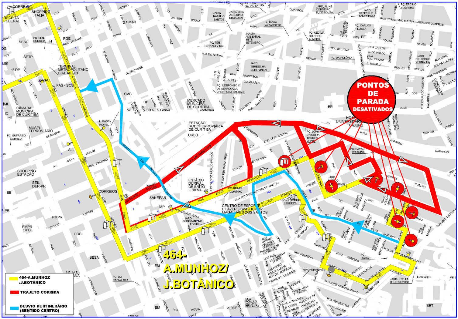 Linha 464-A.MUNHOZ/JD.BOTÂNICO - desvio de itinerário - 04/12