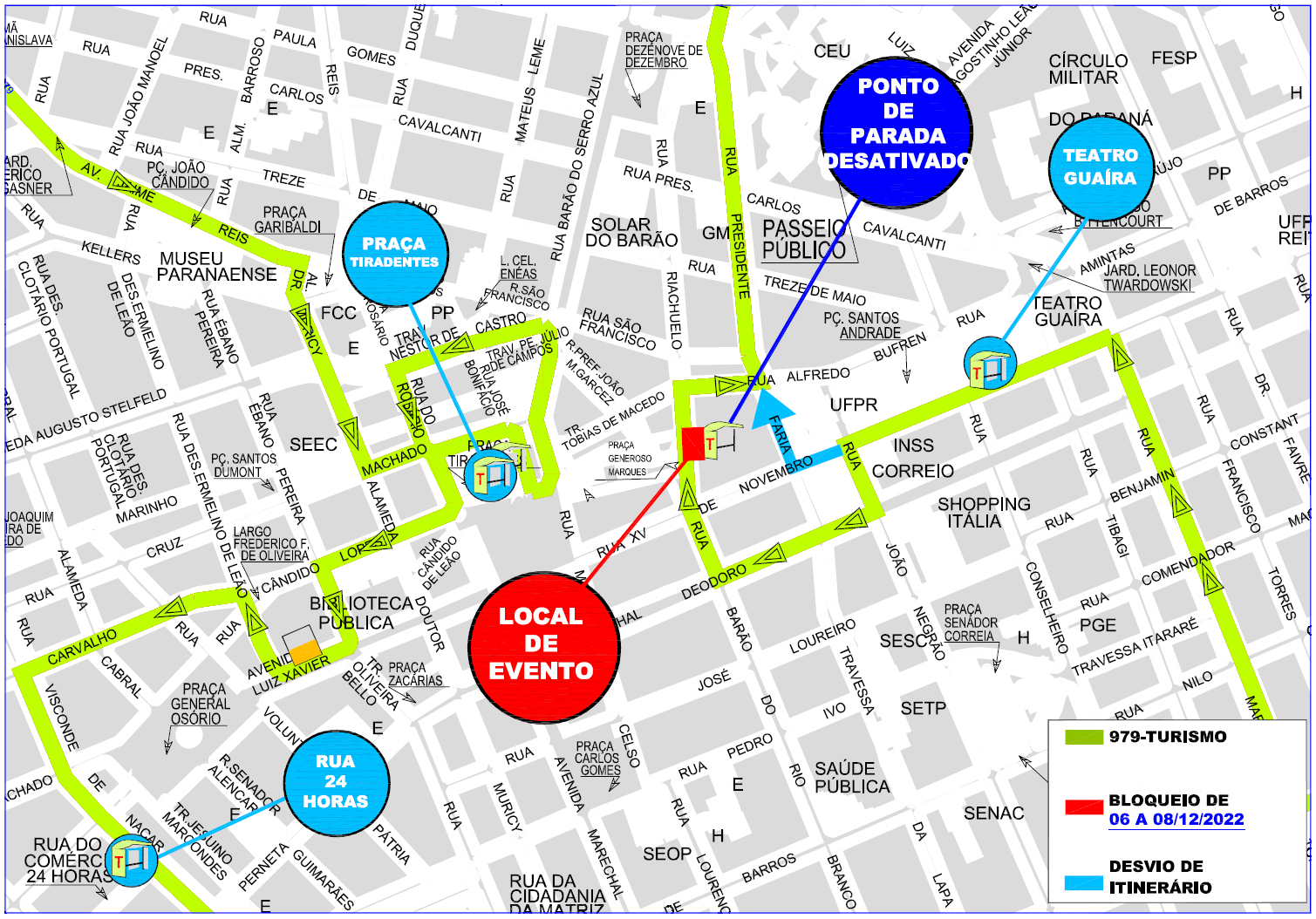 Linha 979-TURISMO - desvio de itinerário - Natal do Paço