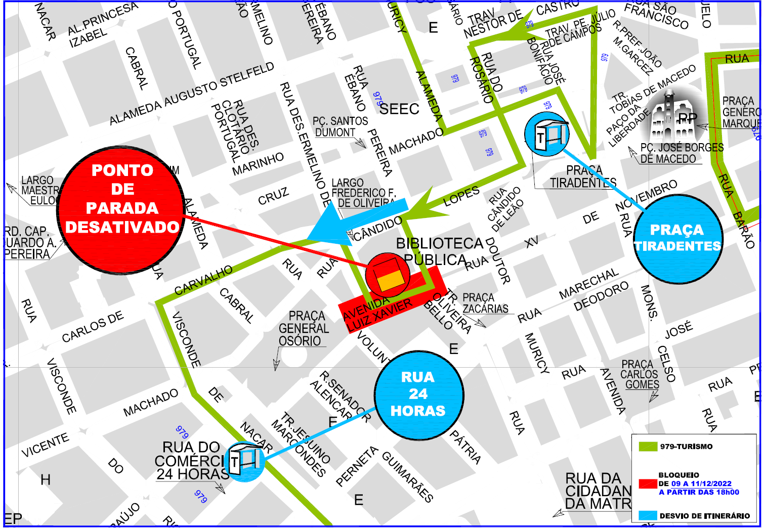 Linha 979-TURISMO - desvio de itinerário - Natal Palácio Avenida