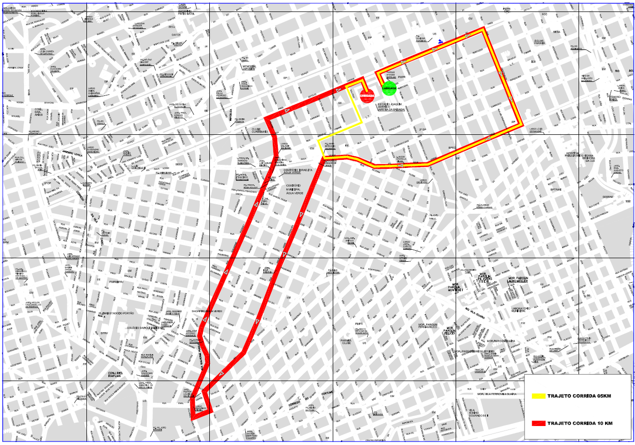 Linhas diversas - desvio de itinerário - Corrida Furacão Runners - 11/12