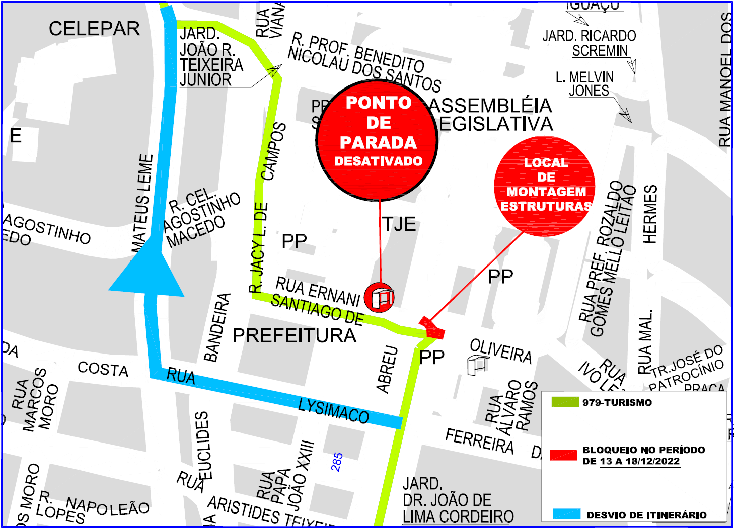 Linha 979-TURISMO - desvio de itinerário - Natal Solidário