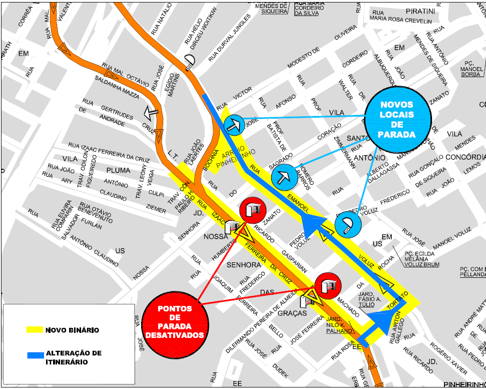 Linhas Diversas - alteração de itinerário - 15/12
