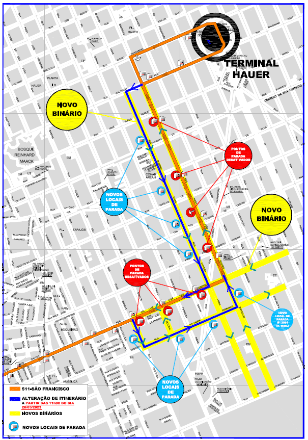 Linha 511 - SÃO FRANCISCO - Alteração de itinerário