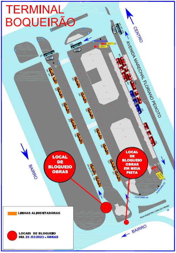 Terminal Boqueirão - Obras de recomposição de asfalto