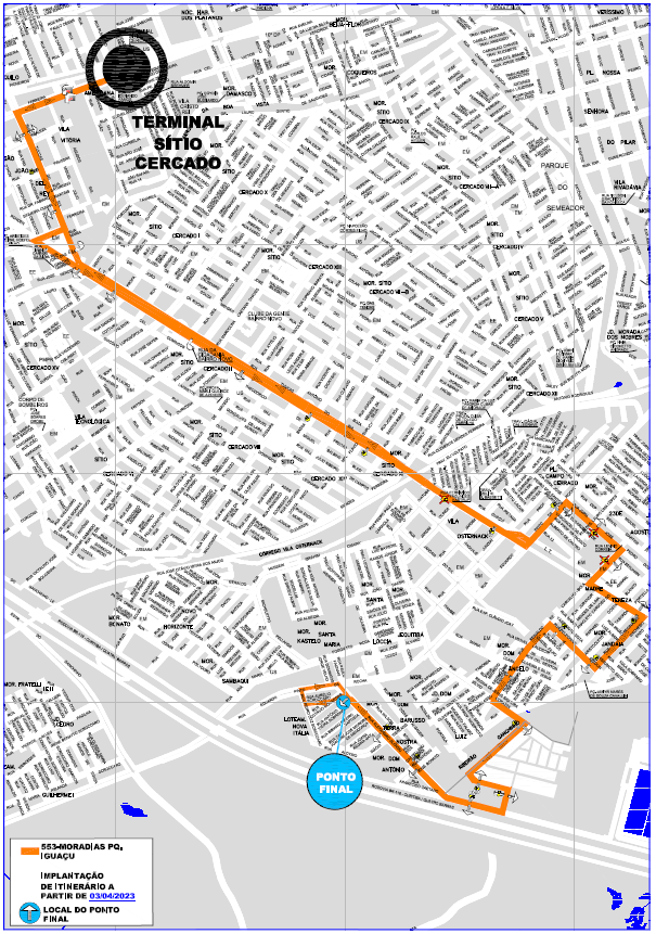 Linha 553 - MORADIAS PQ. IGUAÇU - Implantação