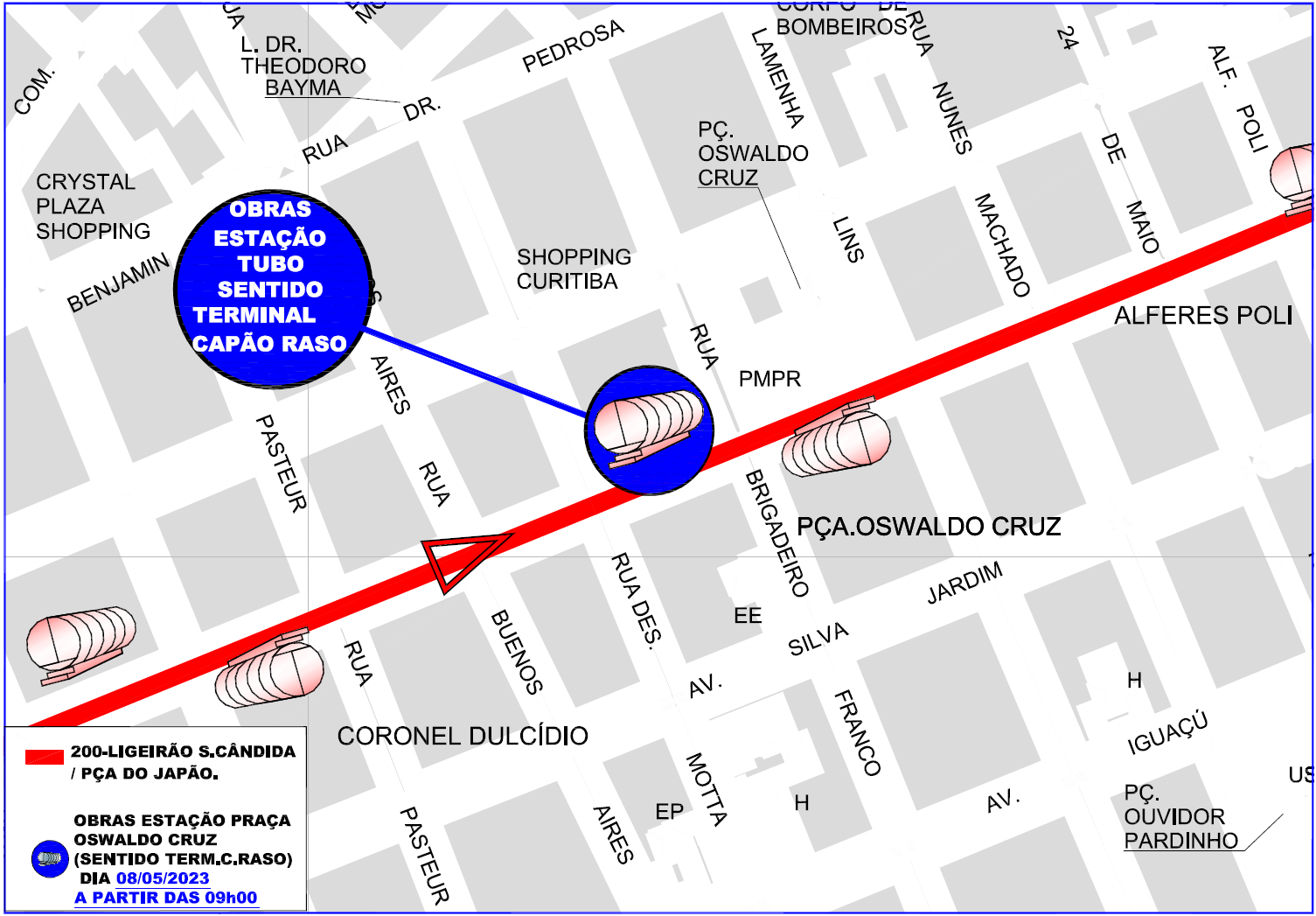 Estação Tubo Praça Oswaldo Cruz - desativação para manutenção - 08/05
