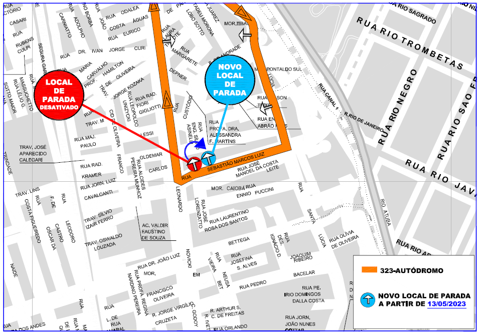 Linha 323 - AUTÓDROMO - Ponto de parada realocado