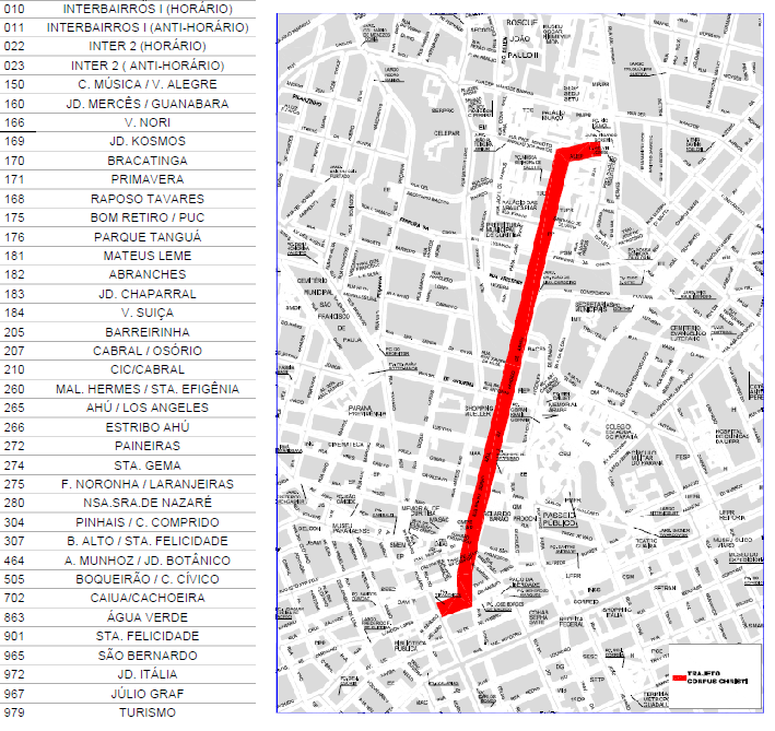 Linhas diversas - Desvio de itinerário - Corpus Christi 2023